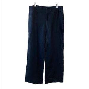 I.N.C International Black Linen High Waisted Wide Leg Trousers Pants Size 14